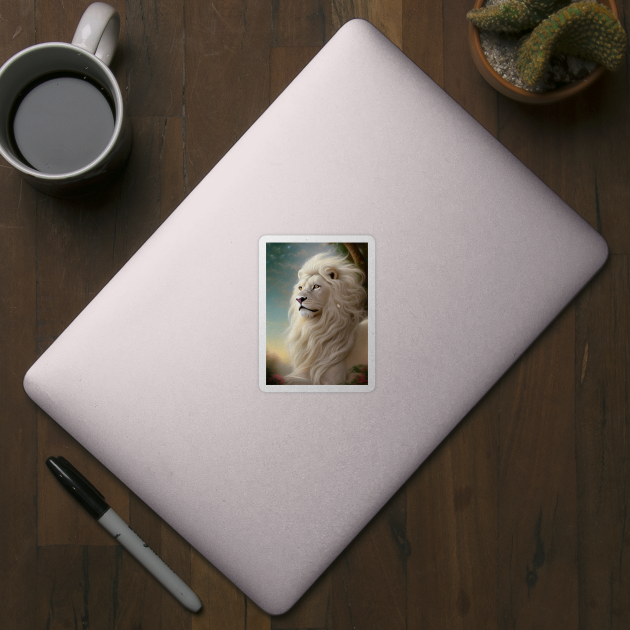 Magnificent White Lion by The WYLD Tribe